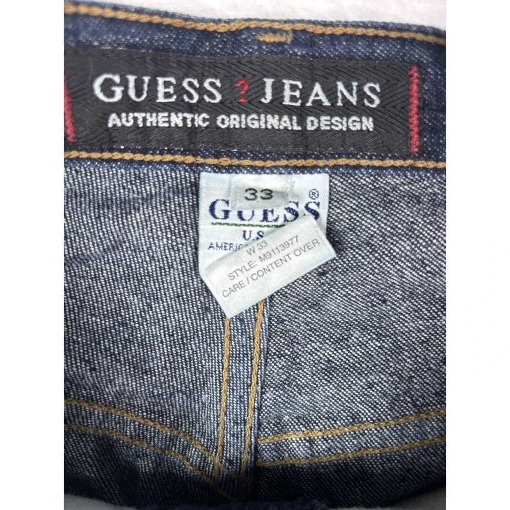 Vtg Guess Jeans Carpenter Denim Shorts Mens 33 Blue Workwear 90s Hip Hop